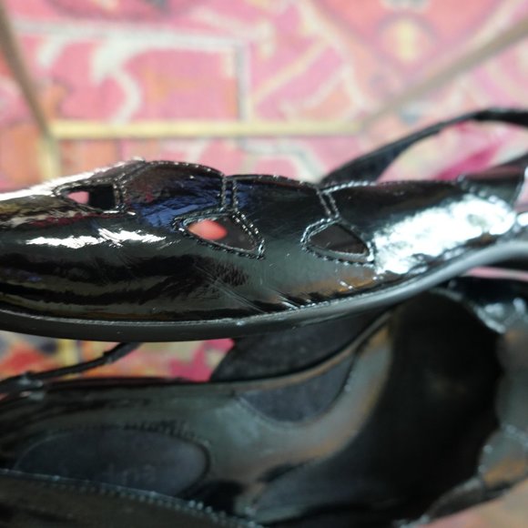 Perlina Black Patent Slingback Flats Size 8.5M (New/Never Worn) - Picture 9 of 16
